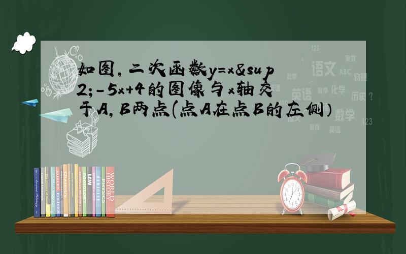 如图,二次函数y=x²-5x+4的图像与x轴交于A,B两点(点A在点B的左侧）