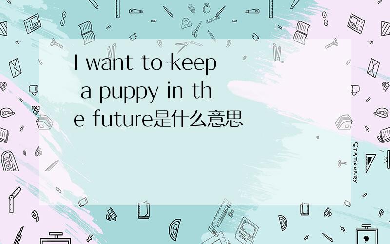 I want to keep a puppy in the future是什么意思