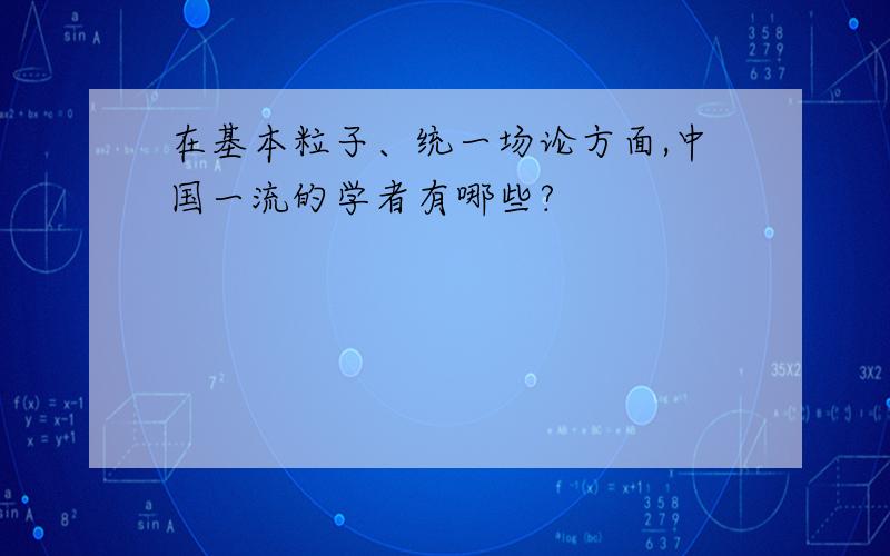 在基本粒子、统一场论方面,中国一流的学者有哪些?