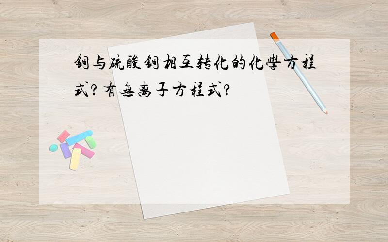 铜与硫酸铜相互转化的化学方程式?有无离子方程式?