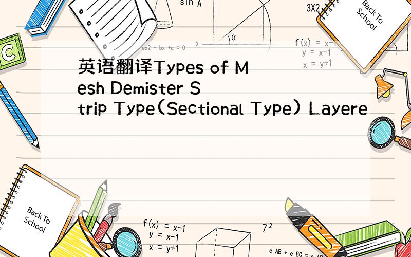 英语翻译Types of Mesh Demister Strip Type(Sectional Type) Layere