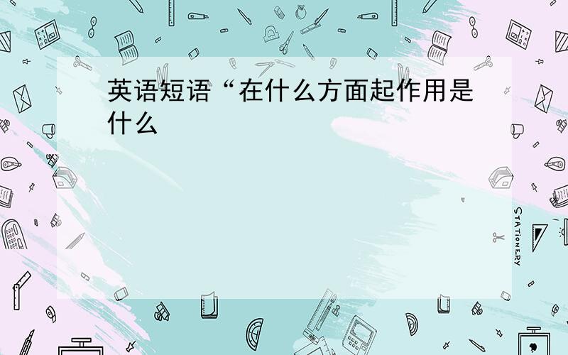 英语短语“在什么方面起作用是什么