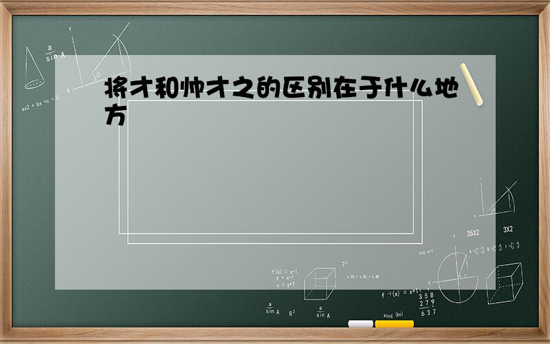 将才和帅才之的区别在于什么地方