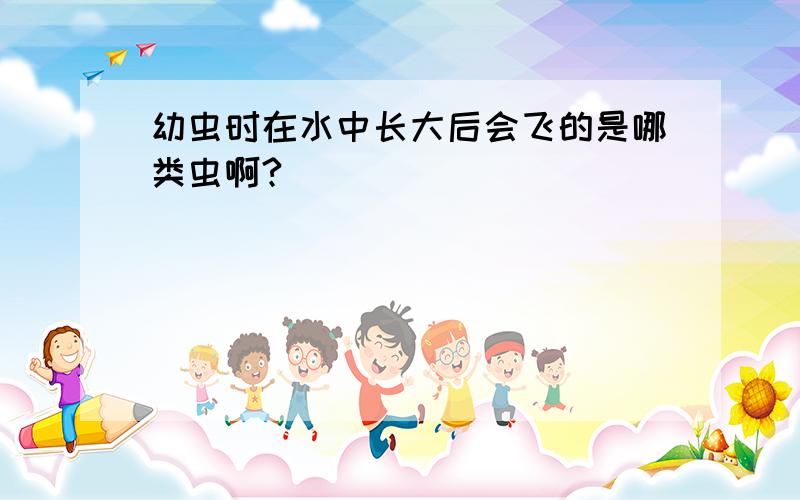 幼虫时在水中长大后会飞的是哪类虫啊?