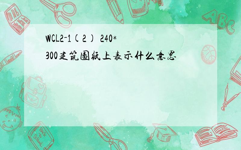 WCL2-1(2) 240*300建筑图纸上表示什么意思