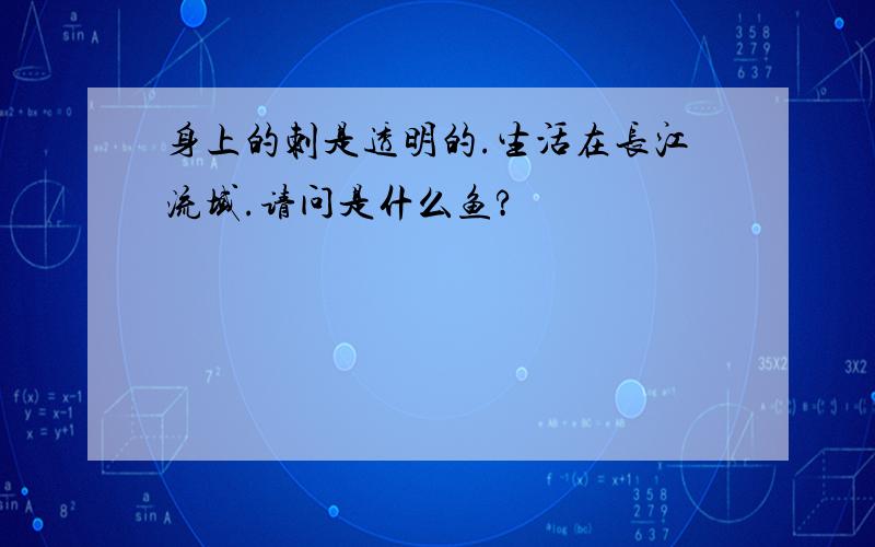 身上的刺是透明的.生活在长江流域.请问是什么鱼?