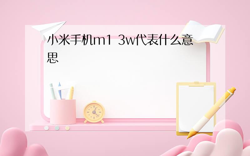 小米手机m1 3w代表什么意思