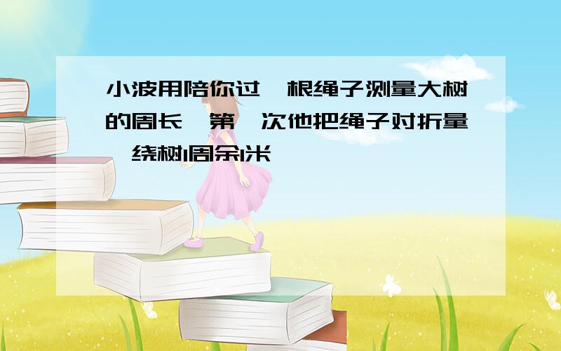 小波用陪你过一根绳子测量大树的周长,第一次他把绳子对折量,绕树1周余1米