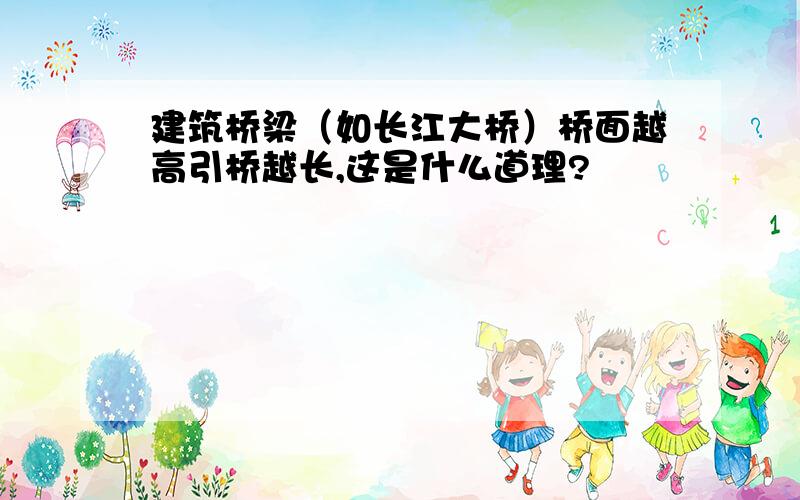 建筑桥梁（如长江大桥）桥面越高引桥越长,这是什么道理?