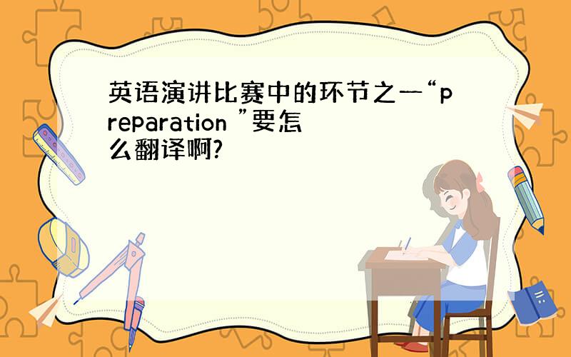 英语演讲比赛中的环节之一“preparation ”要怎么翻译啊?