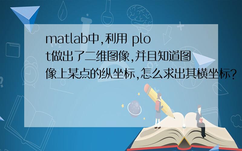 matlab中,利用 plot做出了二维图像,并且知道图像上某点的纵坐标,怎么求出其横坐标?