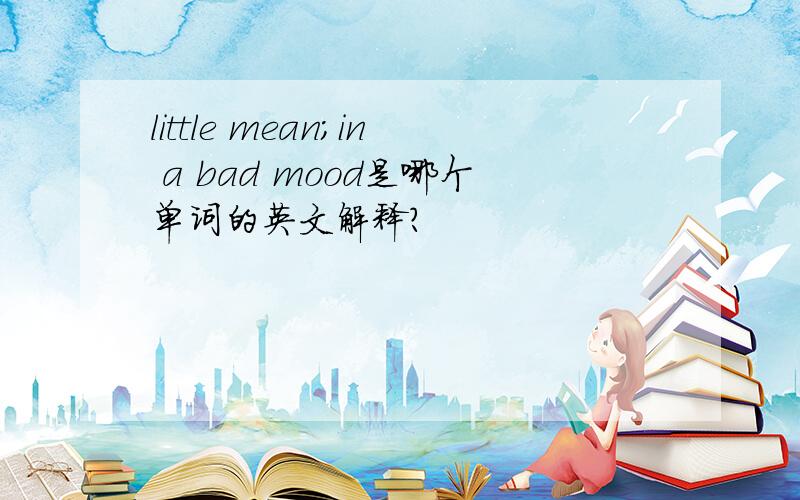 little mean;in a bad mood是哪个单词的英文解释?