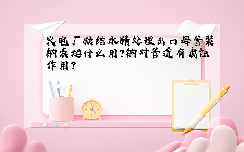 火电厂凝结水精处理出口母管装钠表起什么用?钠对管道有腐蚀作用?