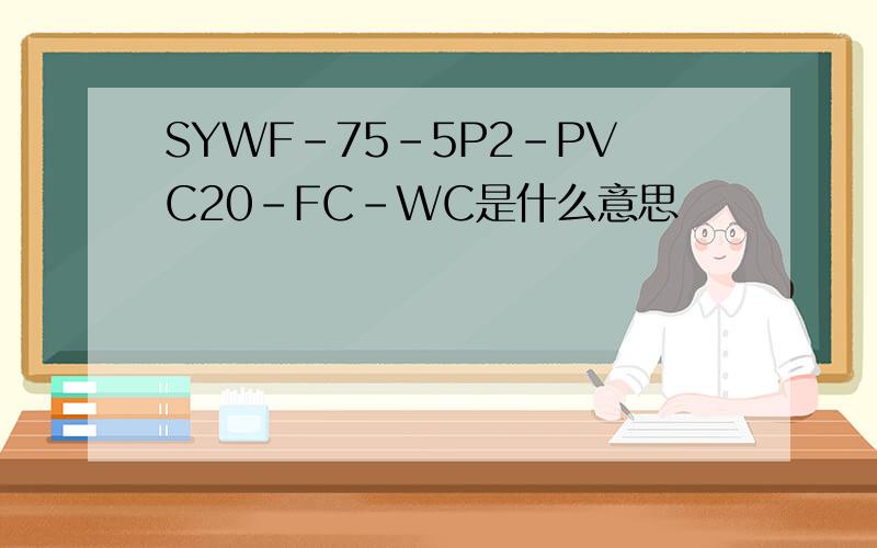 SYWF-75-5P2-PVC20-FC-WC是什么意思