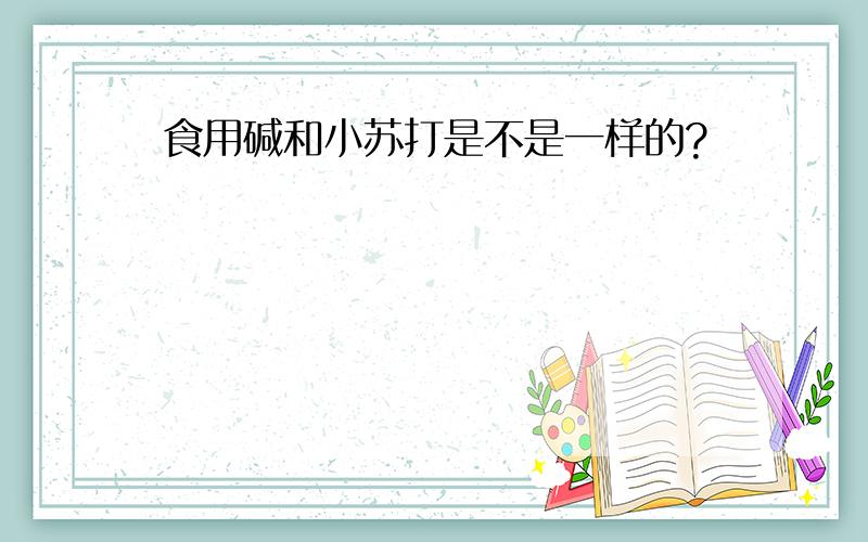 食用碱和小苏打是不是一样的?