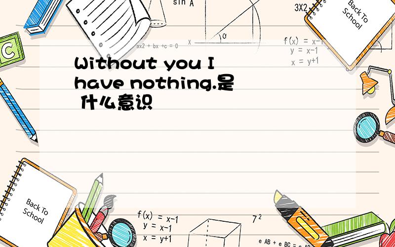 Without you I have nothing.是 什么意识