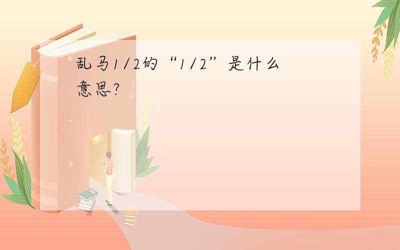 乱马1/2的“1/2”是什么意思?