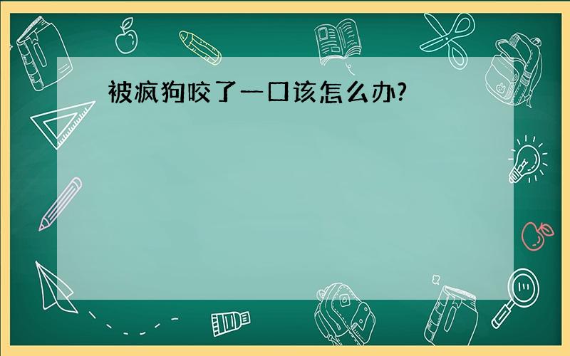 被疯狗咬了一口该怎么办?