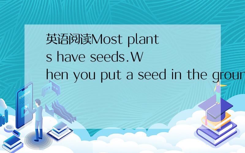 英语阅读Most plants have seeds.When you put a seed in the ground