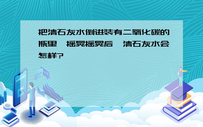 把清石灰水倒进装有二氧化碳的瓶里,摇晃摇晃后,清石灰水会怎样?