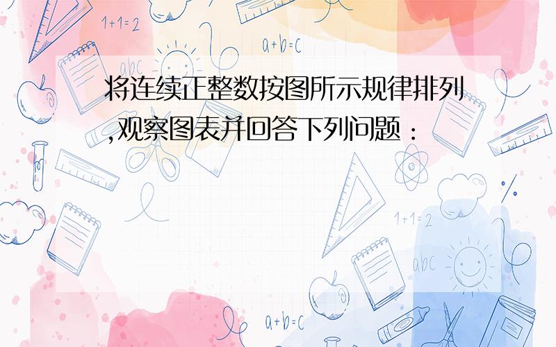 将连续正整数按图所示规律排列,观察图表并回答下列问题：