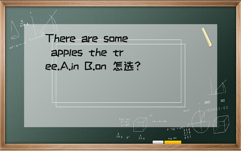 There are some apples the tree.A.in B.on 怎选?