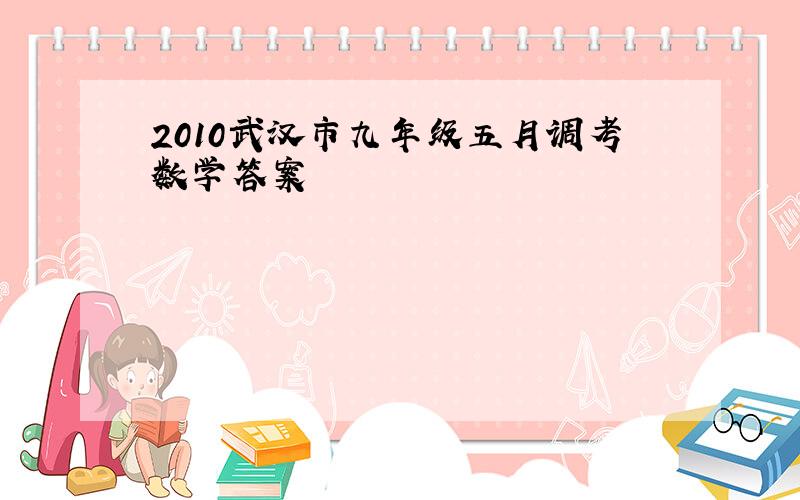 2010武汉市九年级五月调考数学答案