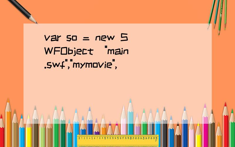 var so = new SWFObject(