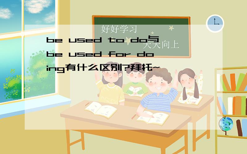 be used to do与be used for doing有什么区别?拜托~