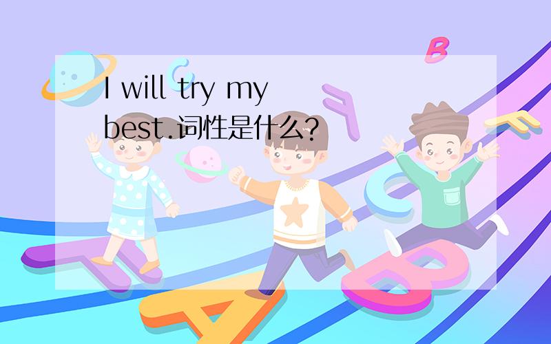 I will try my best.词性是什么?