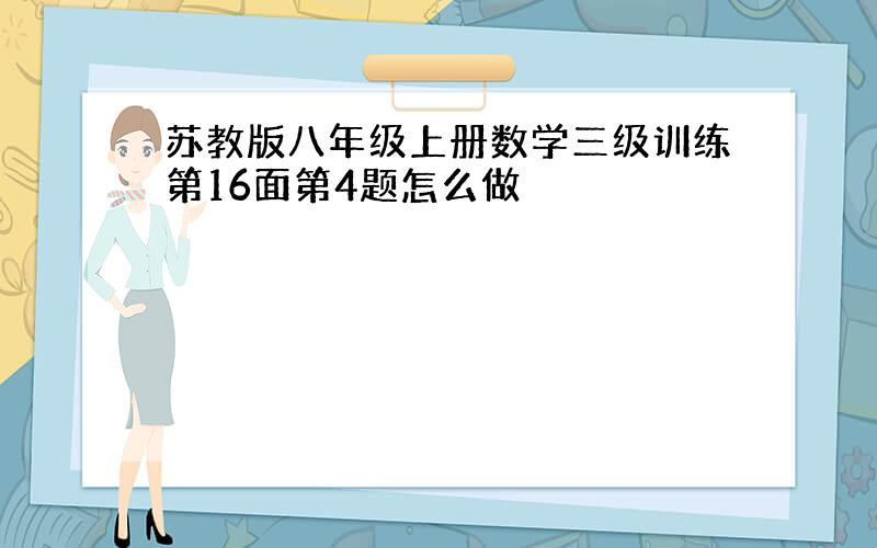 苏教版八年级上册数学三级训练第16面第4题怎么做