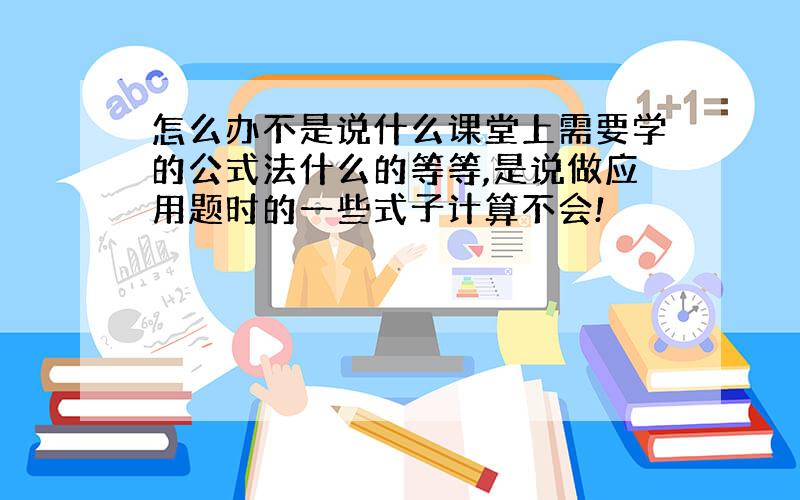 怎么办不是说什么课堂上需要学的公式法什么的等等,是说做应用题时的一些式子计算不会!