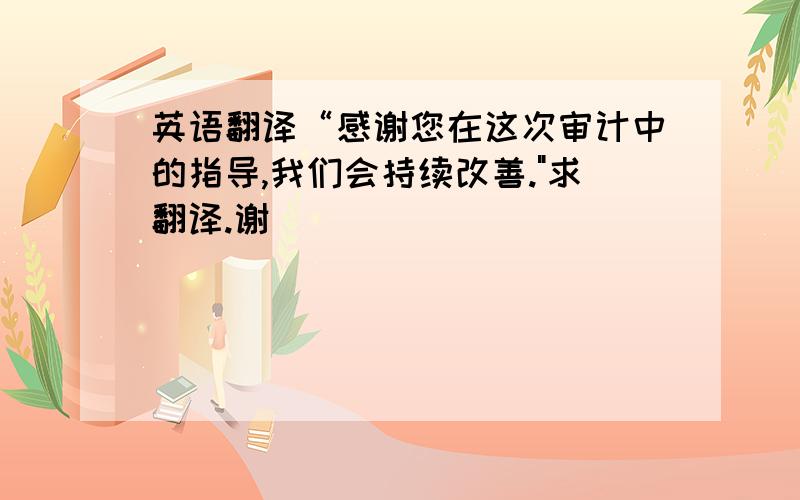 英语翻译“感谢您在这次审计中的指导,我们会持续改善.