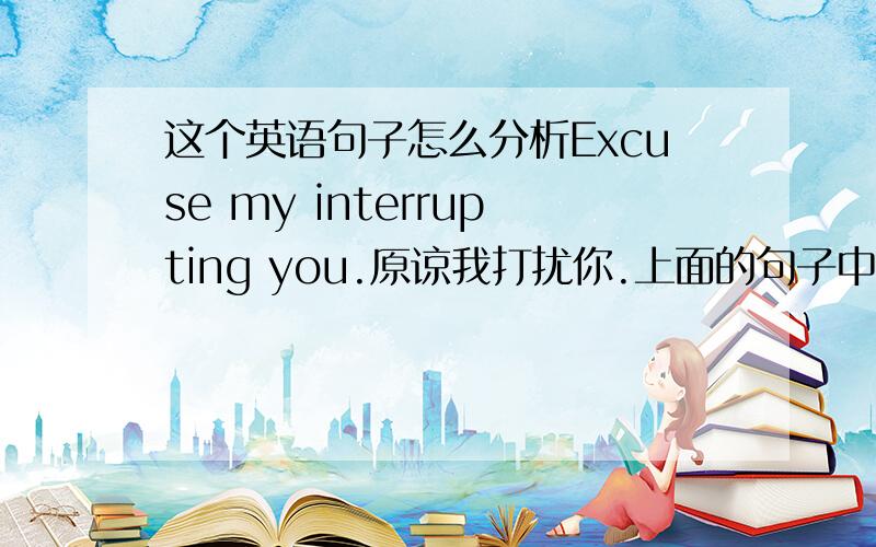 这个英语句子怎么分析Excuse my interrupting you.原谅我打扰你.上面的句子中,interrupt