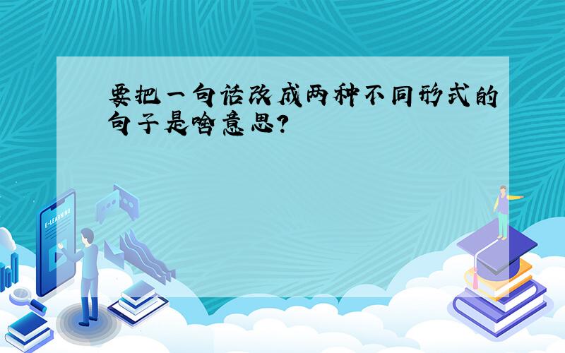 要把一句话改成两种不同形式的句子是啥意思?