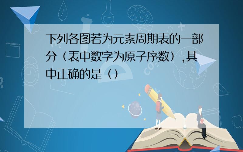 下列各图若为元素周期表的一部分（表中数字为原子序数）,其中正确的是（）