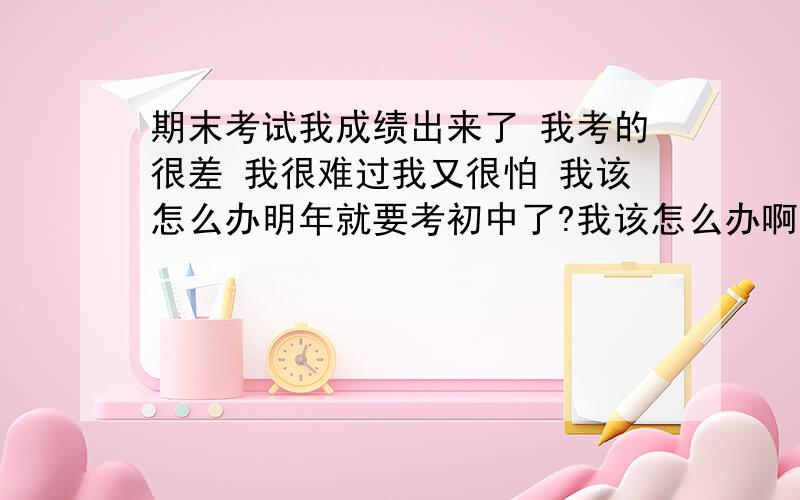 期末考试我成绩出来了 我考的很差 我很难过我又很怕 我该怎么办明年就要考初中了?我该怎么办啊?