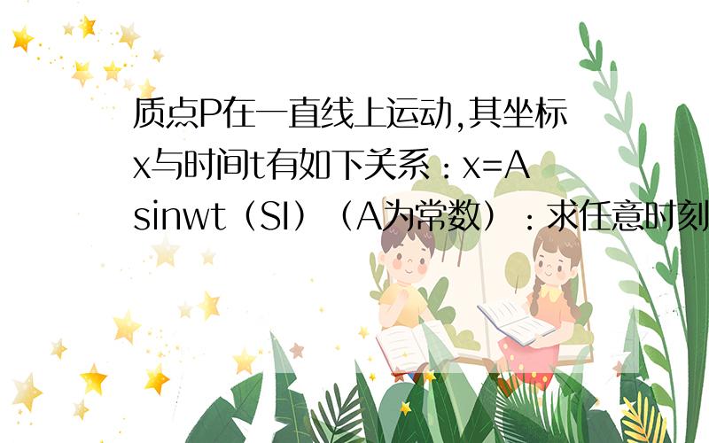 质点P在一直线上运动,其坐标x与时间t有如下关系：x=Asinwt（SI）（A为常数）：求任意时刻t时质点的加速度