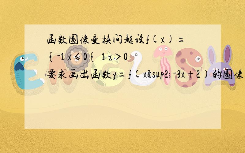 函数图像变换问题设f(x)={-1 x≤0{ 1 x＞0要求画出函数y=f(x²-3x+2)的图像不用写步骤就