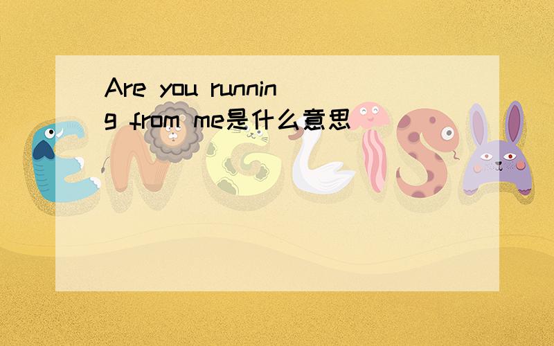 Are you running from me是什么意思