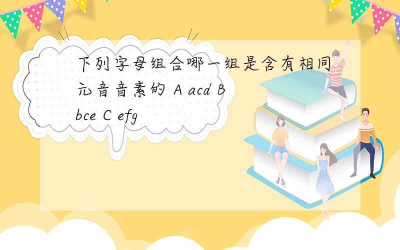 下列字母组合哪一组是含有相同元音音素的 A acd B bce C efg