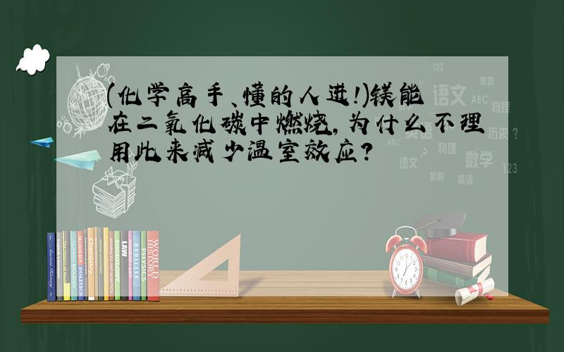 (化学高手、懂的人进!)镁能在二氧化碳中燃烧,为什么不理用此来减少温室效应?