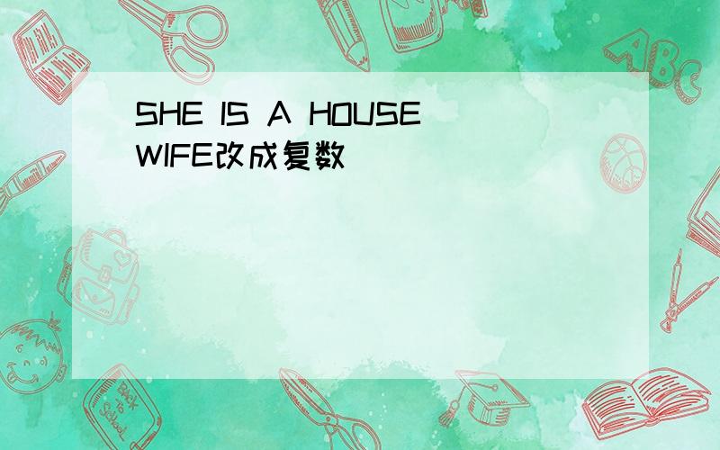 SHE IS A HOUSEWIFE改成复数