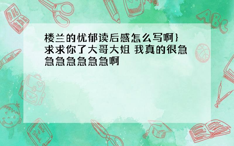 楼兰的忧郁读后感怎么写啊｝ 求求你了大哥大姐 我真的很急急急急急急急啊