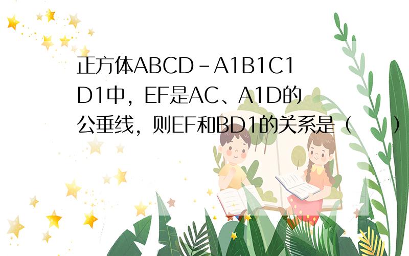 正方体ABCD-A1B1C1D1中，EF是AC、A1D的公垂线，则EF和BD1的关系是（　　）