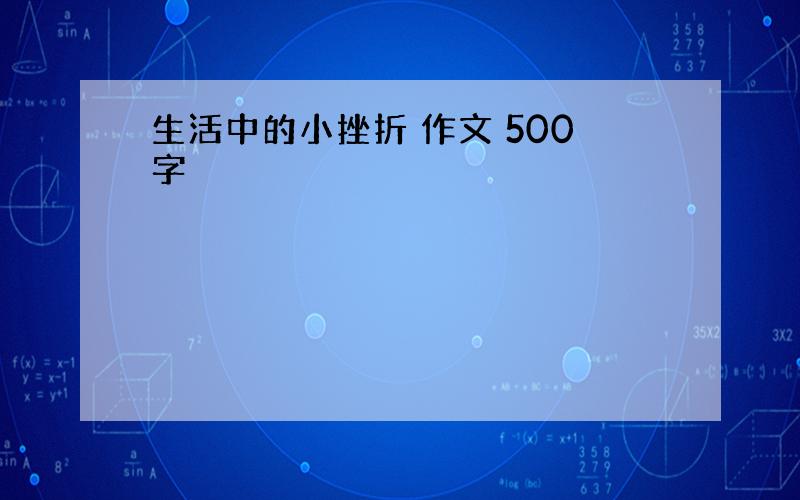 生活中的小挫折 作文 500字