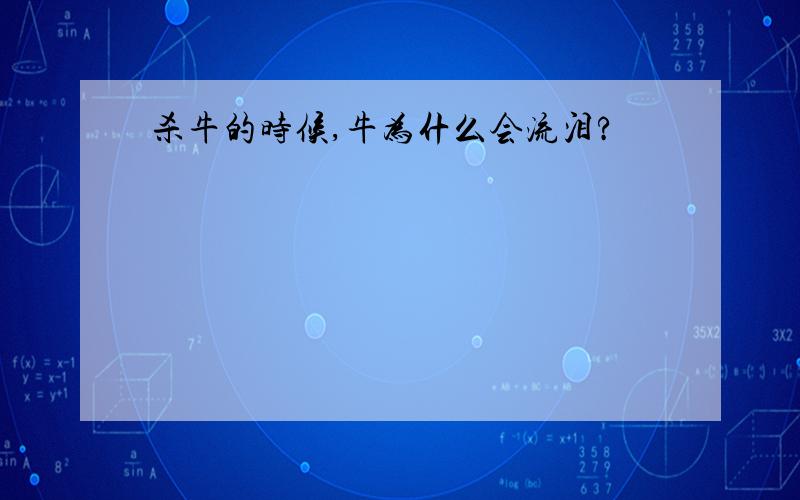 杀牛的时候,牛为什么会流泪?