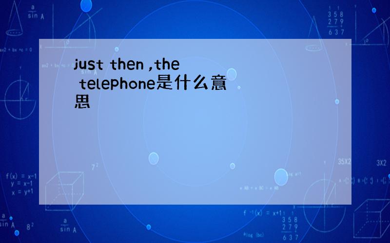 just then ,the telephone是什么意思