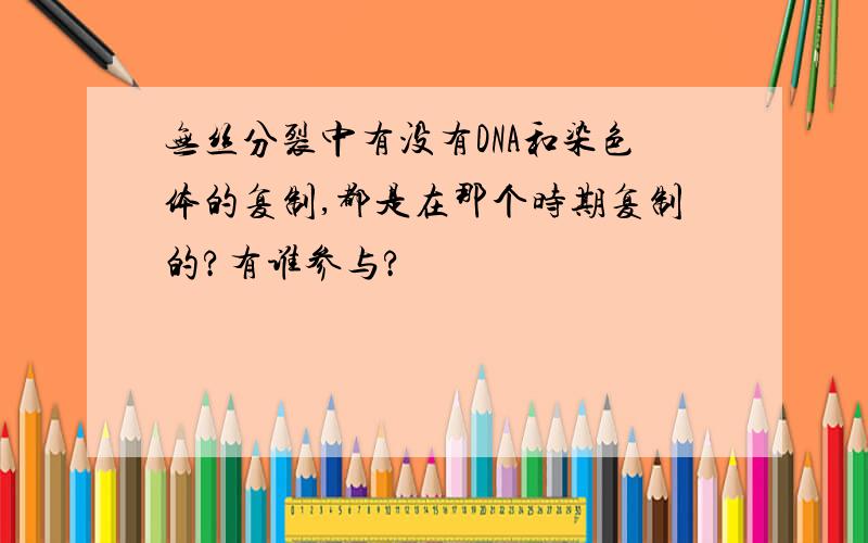 无丝分裂中有没有DNA和染色体的复制,都是在那个时期复制的?有谁参与?