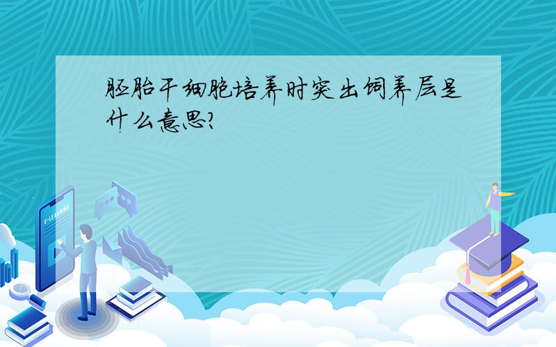 胚胎干细胞培养时突出饲养层是什么意思?